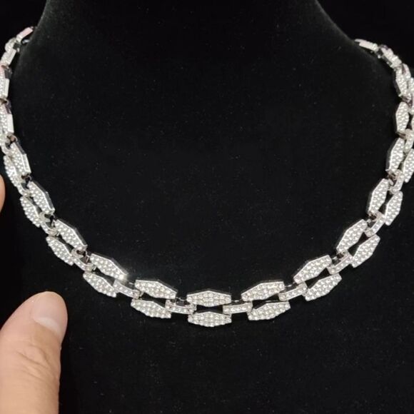 Iced Out Hip Hop Blade Necklace - Picture 2 of 3